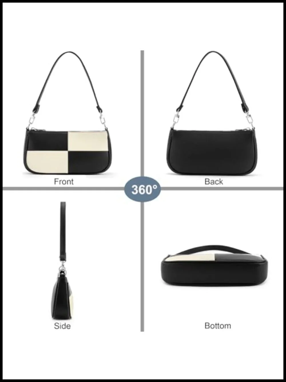 Hobo Shoulder Bag Crossbody Purse Vegan Leather with Removable Straps